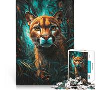 Rompecabezas de 1000 Piezas para Adultos Puma Escondido Juguetes educativos de Aprendizaje Juegos Familiares Ideas de Regalos 38x26cm