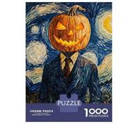 Rompecabezas De 1000 Piezas para Adultos Pumpkin Head in Starry Night Rompecabezas para Adultos Juegos De Relajación Regalo De Cumpleaños Interacción Entre Padres E Hijos 38x26cm/1000pcs
