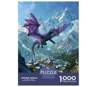 Rompecabezas De 1000 Piezas para Adultos Purple Dragon Art Print Rompecabezas para Adultos Juego De Ingenio Desafío Educativo Difícil 38x26cm/1000pcs