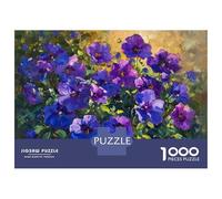 Rompecabezas De 1000 Piezas para Adultos Purple Flowers Garden Painting Rompecabezas para Adultos Juegos Familiares para La Diversión Familiar Regalo De Cumpleaños, Regalos, 38x26cm/1000pcs