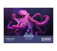 Rompecabezas De 1000 Piezas para Adultos Purple Octopus Art Print Rompecabezas para Adolescentes Juguetes De Bricolaje Desafío Difícil Juego Desafiante Regalos 38x26cm/1000pcs