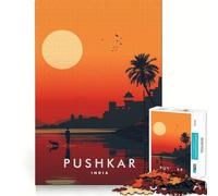 Rompecabezas de 1000 Piezas para Adultos,Pushkar India,Corte Premium,Juego para ejercitar la Mente,diversión sin Preocupaciones,decoración navideña (38x26cm)