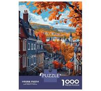Rompecabezas De 1000 Piezas para Adultos Quebec, Canada Autumn Cityscape Rompecabezas para Adultos Juego De Ingenio Carrera De Velocidad De Manos Regalos para Reducir El Estrés 38x26cm/1000pcs