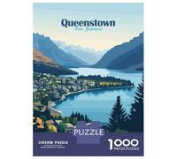 Rompecabezas De 1000 Piezas para Adultos Queenstown, New Zealand Landscape Rompecabezas para Adultos Juego Familiar Análisis Y Lógica Cumpleaños Y Navidad 52x38cm/1000pcs