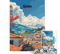Rompecabezas de 1000 Piezas para Adultos Quito Ecuador Póster de Viaje Desafío de Inteligencia Cerebral Juguetes adictivos Juegos relajantes Actividades Familiares Regalo Divertido (tamaño 50x75cm)