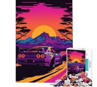 Rompecabezas de 1000 Piezas para Adultos R Skyline Synthwave Juego desafiante Juguetes Juegos relajantes Regalos para Mujeres Excelentes Regalos y Juguetes (Tamaño 38x52cm)