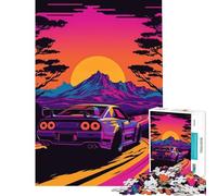 Rompecabezas de 1000 Piezas para Adultos R Skyline Synthwave Toys Juegos educativos Juegos Familiares Una Obra de Arte Gran Regalo para los Amantes de los Juegos (Tamaño 38x26cm)