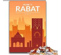 Rompecabezas de 1000 Piezas para Adultos, Rabat, Marruecos, Juego Familiar para aliviar el estrés, desafío difícil, Adecuado para Parejas (38x52cm) 1000 Piezas