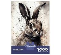 Rompecabezas De 1000 Piezas para Adultos Rabbit Beauty Black Ink Rompecabezas para Adolescentes Juego Práctico Desafío Difícil Regalo De Cumpleaños, Regalos, 38x26cm/1000pcs