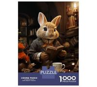 Rompecabezas De 1000 Piezas para Adultos Rabbit Drinking Tea Rompecabezas para Adultos Juguetes Antiestrés Decoración Perfecta Cumpleaños Y Navidad 70x50cm/1000pcs