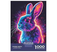 Rompecabezas De 1000 Piezas para Adultos Rabbit Neon Animal Rompecabezas para Adultos Juegos Relajantes Análisis Y Lógica Oferta como Regalos para Toda La Familia 38x26cm/1000pcs