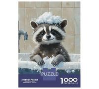 Rompecabezas De 1000 Piezas para Adultos Raccoon Bath Time Rompecabezas para Adultos Juego Práctico Decoración del Hogar Difícil Y Desafiante 38x26cm/1000pcs