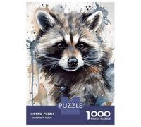 Rompecabezas De 1000 Piezas para Adultos Raccoon Watercolor Rompecabezas para Adultos Juguete Decoración De Pared Regalos para Mujeres Difícil Y Desafiante 70x50cm/1000pcs