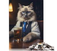Rompecabezas de 1000 Piezas para Adultos, Ragdoll Cat in The Pub, Rompecabezas para Adultos y Adolescentes, Juego Educativo, Juguete de desafío, 1000 Piezas (75 x 50 cm)