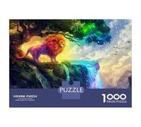 Rompecabezas De 1000 Piezas para Adultos Rainbow Lion Waterfall Fantasy Art Rompecabezas Juegos Familiares Difícil Difícil Cumpleaños Y Navidad 52x38cm/1000pcs