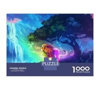 Rompecabezas De 1000 Piezas para Adultos Rainbow Lion Waterfall Fantasy Art Rompecabezas para Adultos Juego Familiar Mejora La Memoria Regalos Y Cumpleaños Únicos 52x38cm/1000pcs