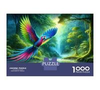 Rompecabezas De 1000 Piezas para Adultos Rainbow Macaw in Amazon Rainforest Rompecabezas para Adultos Juegos Familiares Una Obra De Arte Ayuda A Ejercitar El Cerebro 70x50cm/1000pcs