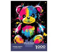 Rompecabezas De 1000 Piezas para Adultos Rainbow Teddy Bear Rompecabezas Práctico Juego Decoración del Hogar Cumpleaños Y Navidad 38x26cm/1000pcs