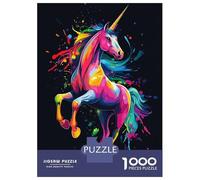 Rompecabezas De 1000 Piezas para Adultos Rainbow Unicorn Art Rompecabezas Práctico Juego Decoración del Hogar Cumpleaños Y Navidad 38x26cm/1000pcs