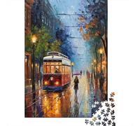 Rompecabezas De 1000 Piezas para Adultos Rainy City Street Scene-3 Rompecabezas para Adolescentes Juego Práctico Desafío Difícil Regalo De Cumpleaños, Regalos, 70x50cm/1000pcs