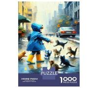 Rompecabezas De 1000 Piezas para Adultos Rainy Day Adventure with Kittens Rompecabezas para Adultos: Un Juego Práctico, Divertido Y Un Desafío Educativo con Humor 38x26cm/1000pcs