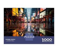 Rompecabezas De 1000 Piezas para Adultos Rainy Night in Times Square Rompecabezas para Adultos Juguete Decoración De Pared Difícil Difícil Y Desafío 38x26cm/1000pcs