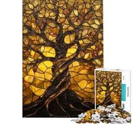 Rompecabezas de 1000 Piezas para Adultos Raíz Dorada del Árbol Rompecabezas Divertido para Adultos Ideal para aliviar el estrés e interactuar Entre Padres e Hijos (Tamaño 50x75cm)