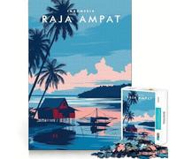 Rompecabezas de 1000 Piezas para Adultos,Raja Ampat,Indonesia,Corte Premium,Juego para ejercitar la Mente,diversión sin Preocupaciones,decoración navideña (38x26cm)