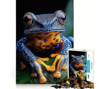 Rompecabezas de 1000 Piezas para Adultos Rana dardo venenosa Azul y Amarilla,decoración de Ajuste Limpio,Actividad Cerebral Divertida,Juego Acogedor,Regalo Festivo de Ocio 38x52cm