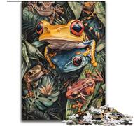 Rompecabezas de 1000 Piezas para Adultos, Rana de la Selva, Juego Familiar, antiestrés, desafío difícil, fomenta el Amor en Pareja tamaño 26x38cm