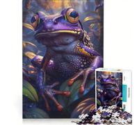 Rompecabezas de 1000 Piezas para Adultos Rana Tropical Morada Juegos Divertidos interacción Entre Padres e Hijos Regalo de Juego desafiante 50x75cm