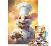 Rompecabezas de 1000 Piezas para Adultos: Ratón Chef cocinando, Juguete Educativo, interacción Entre Padres e Hijos, Toda la Familia 50x75cm