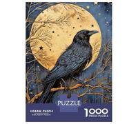 Rompecabezas De 1000 Piezas para Adultos Raven at Night Rompecabezas para Adultos Juegos Familiares Regalos De Corte De Precisión para Amigos Y Familiares 70x50cm/1000pcs
