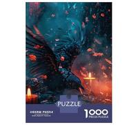 Rompecabezas De 1000 Piezas para Adultos Raven in Candle Light Rompecabezas para Adolescentes Juguetes Antiestrés Desafío Difícil Actividades Divertidas En Casa 38x26cm/1000pcs