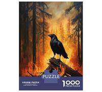 Rompecabezas De 1000 Piezas para Adultos Raven in Fire Rompecabezas para Adultos Juego De Ingenio Una Obra De Arte Interacción Entre Padres E Hijos 38x26cm/1000pcs
