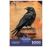 Rompecabezas De 1000 Piezas para Adultos Raven On Old Vintage Books Rompecabezas para Adolescentes Juegos Familiares Difícil Difícil Interacción Entre Padres E Hijos 52x38cm/1000pcs