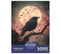 Rompecabezas De 1000 Piezas para Adultos Raven Under Full Moon Rompecabezas Juegos Familiares Difícil Difícil Cumpleaños Y Navidad 52x38cm/1000pcs