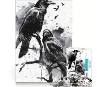 Rompecabezas de 1000 Piezas para Adultos Ravens Ink Juego práctico decoración de Pared Apto para decoración de Escritorio 50x75cm
