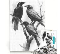 Rompecabezas de 1000 Piezas para Adultos Ravens Ink Juego práctico decoración de Pared Apto para decoración de Escritorio 50x75cm