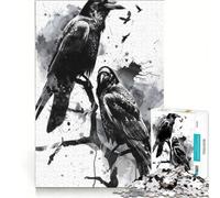 Rompecabezas de 1000 Piezas para Adultos Ravens Ink Juegos Familiares Divertidos y con Humor un Juego de desafío único 38x52cm