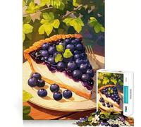 Rompecabezas de 1000 Piezas para Adultos Rebanada de Tarta de arándanos con Tenedor Diversión con Corte preciso,Juego de lógica,Entretenimiento para el Tiempo Libre,Escena navideña 50x75cm