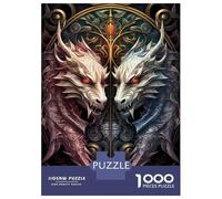Rompecabezas De 1000 Piezas para Adultos Red and Blue Dragons Rompecabezas para Adultos Juego Familiar Difícil Difícil Y Desafiante 52x38cm/1000pcs