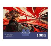 Rompecabezas De 1000 Piezas para Adultos Red Car Drive Adventure Rompecabezas para Adultos Juegos Divertidos Una Obra De Arte Oferta como Regalos para Toda La Familia 52x38cm/1000pcs