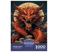 Rompecabezas De 1000 Piezas para Adultos Red Dragon Art Print Rompecabezas para Adultos Análisis Práctico del Juego Y Lógica Interacción Entre Padres E Hijos 52x38cm/1000pcs