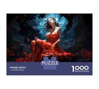 Rompecabezas De 1000 Piezas para Adultos Red Dress Fantasy Artwork Rompecabezas para Adultos Juegos De Relajación Regalos para Mujeres Cumpleaños Y Navidad 70x50cm/1000pcs