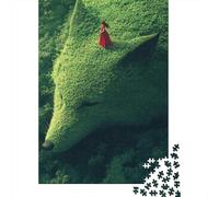 Rompecabezas De 1000 Piezas para Adultos Red Dress on Giant Bear's Head Rompecabezas para Adultos Juegos Familiares Decoración Desafiante De Completar 52x38cm/1000pcs