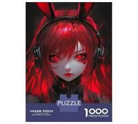 Rompecabezas De 1000 Piezas para Adultos Red Eyes, Red Hair Rompecabezas para Adultos Juguete Decoración De Pared para La Diversión Familiar 52x38cm/1000pcs