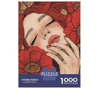 Rompecabezas De 1000 Piezas para Adultos Red Floral Beauty Rompecabezas para Adultos Juguetes Antiestrés Pero Divertido Y Humorístico 52x38cm/1000pcs