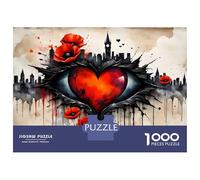 Rompecabezas De 1000 Piezas para Adultos Red Heart Eye Cityscape Rompecabezas Juego De Ingenio Una Obra De Arte Cumpleaños Y Navidad 52x38cm/1000pcs