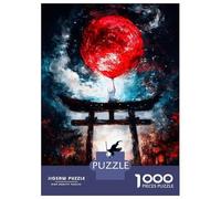 Rompecabezas De 1000 Piezas para Adultos Red Moon Balloon Rompecabezas para Adultos Juego De Ingenio Decoración del Hogar Actividades Divertidas En Casa 38x26cm/1000pcs